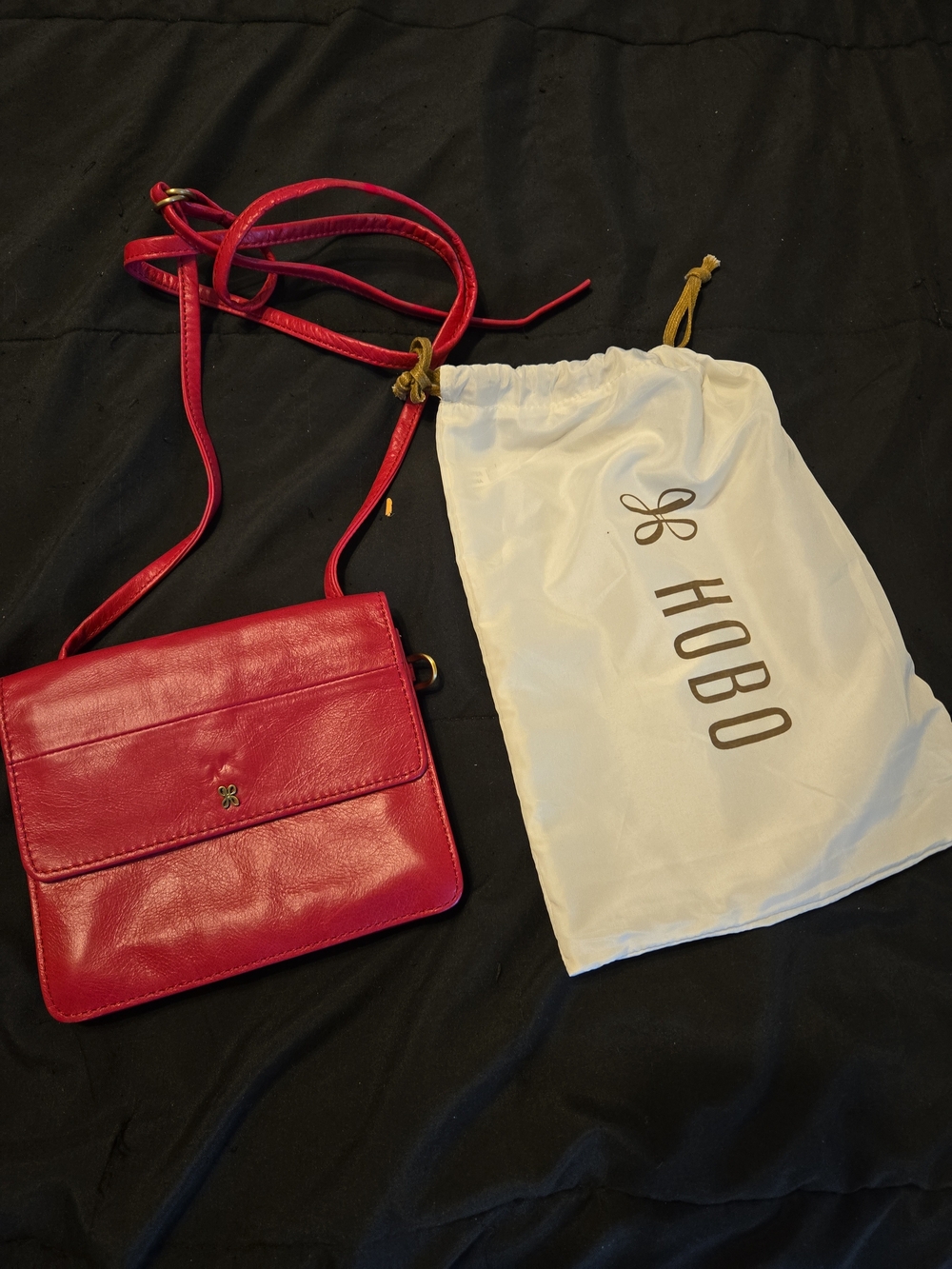 HOBO Red Leather Crossbody Bag